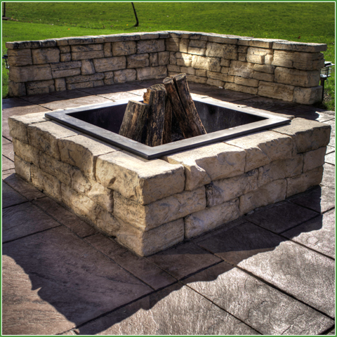 Belvedere Square Fire Pit Backyard Living, Square Stone Fire Pit Plans