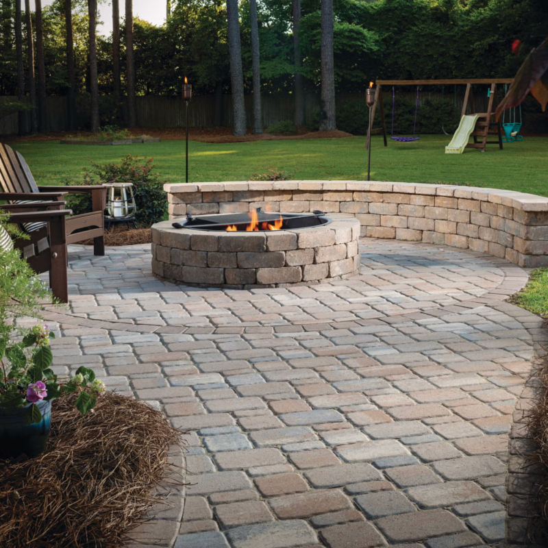 Cambridge™ Pavers and Weston Stone™ Fire Pit